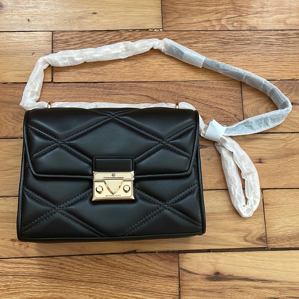 Michael Kors Serena Small Quilted Faux Leather Crossbody Bag